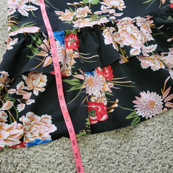 Topshop Layered Ruffle Floral Dress Sz Med - Picture 5 of 8